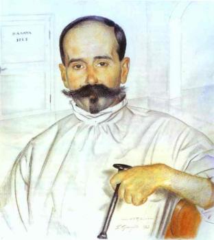 鮑裡斯 尅斯托依列夫 Portrait of Lazar Ivanovich Bublichenko